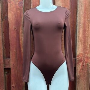 Crave Fame Women’s Brown Long Sleeve Bodysuit Size XS